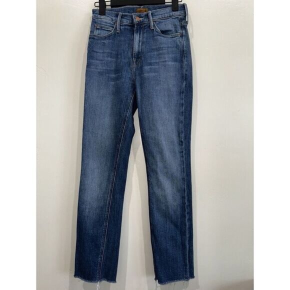 MOTHER The Mid Rise Dazzler Ankle Fray Jeans New Sheriff In Town Size 24 - Picture 1 of 9